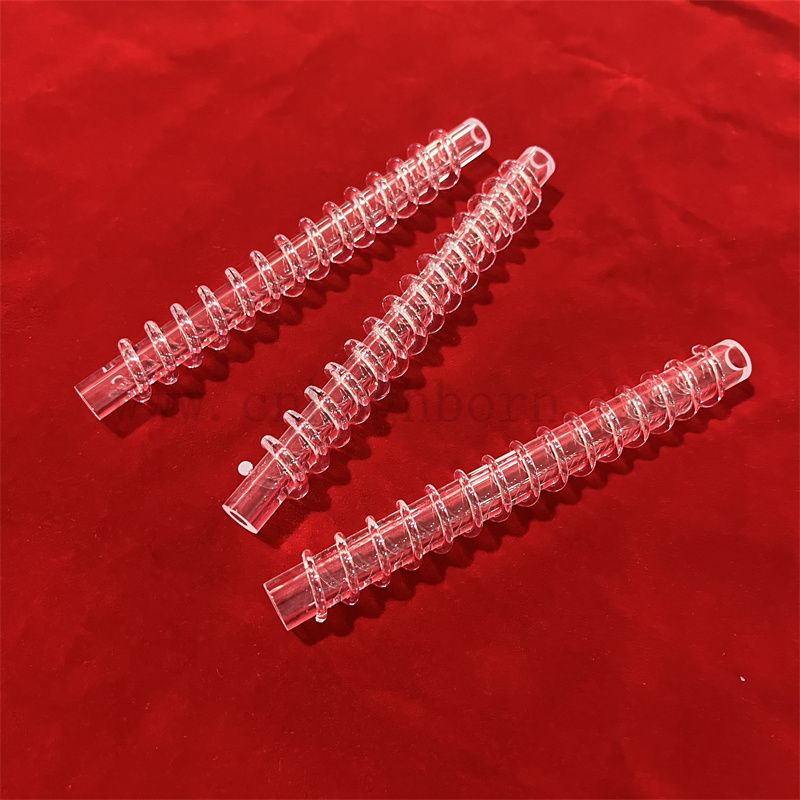 Круглая форма прозрачная плавленое кремнетическое кварцевая стеклянная трубка с индивидуальным стержнем вокруг