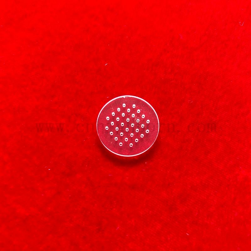 Кварцевая лазерная перфорированная диск глубокая обработка прозрачная кварцевая пластина кремнезема