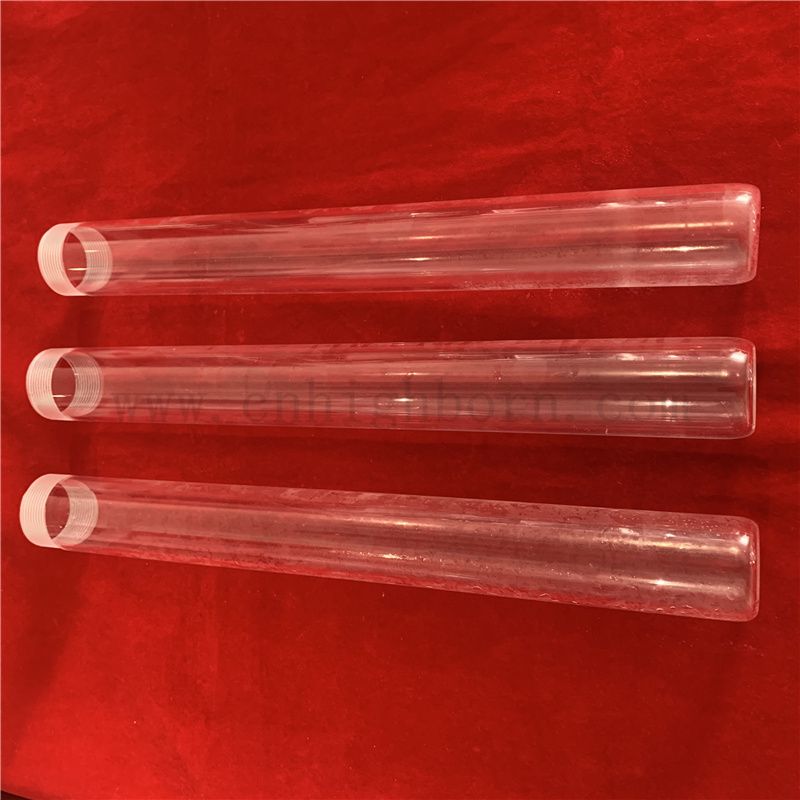 Индивидуальный размер вкрученной верхней верхней части прозрачной сливочной стеклянной трубки с плоским дном 