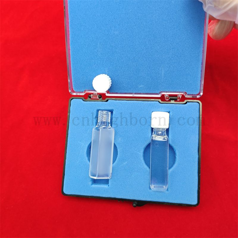 Стандартная прозрачная оптическая стеклянная ячейка 2 Прозрачная квадратная открывающаяся лабораторная стеклянная стеклянная стеклянная кювета