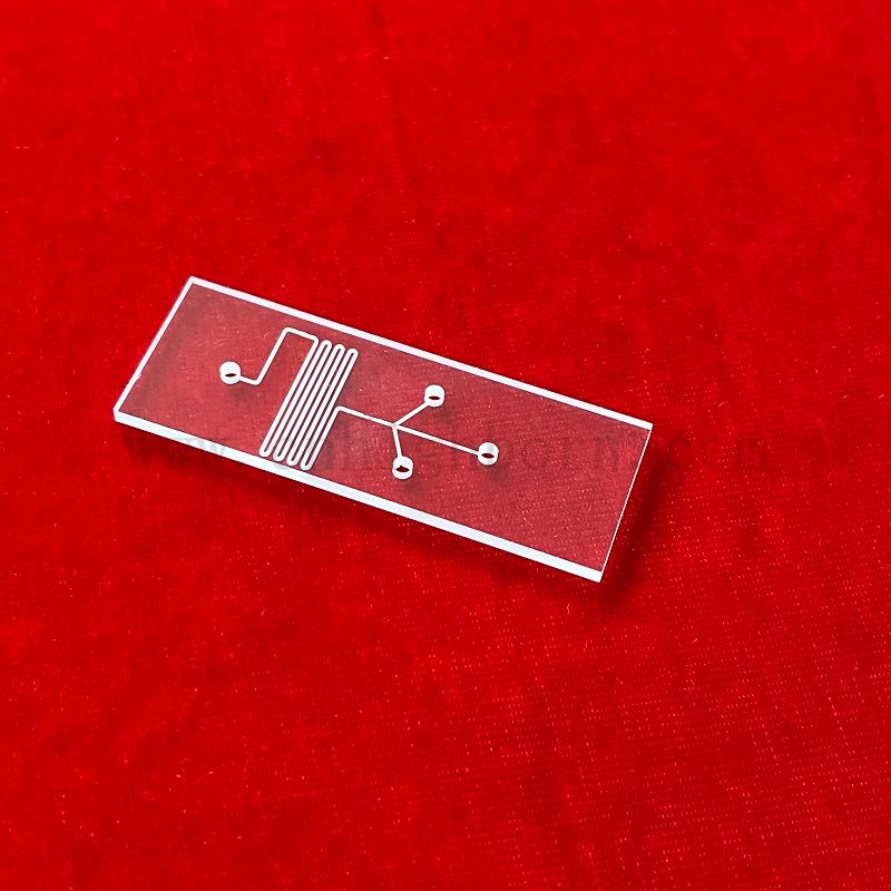 Кварцевая стеклянная микрофлюидный чип для микрореактора Ультрафиолетовой спектрофотометрии обнаружение