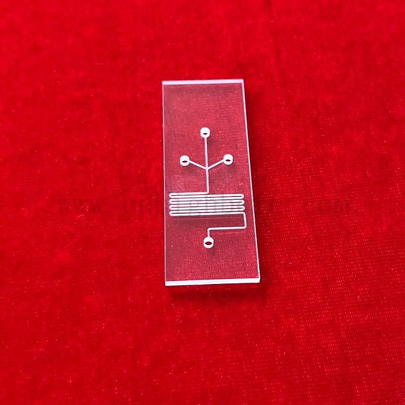 Кварцевая стеклянная микрофлюидный чип для микрореактора Ультрафиолетовой спектрофотометрии обнаружение