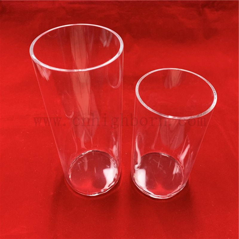 Теплостойкость индивидуальная прозрачная кварцевая стеклянная трубка с плоским дном