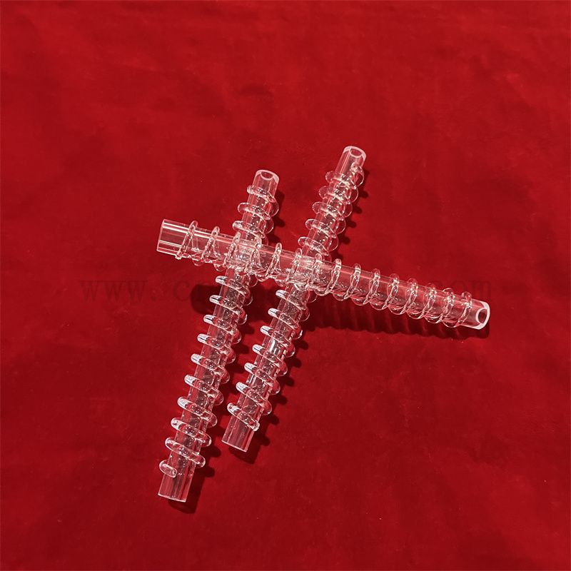 Круглая форма прозрачная плавленое кремнетическое кварцевая стеклянная трубка с индивидуальным стержнем вокруг