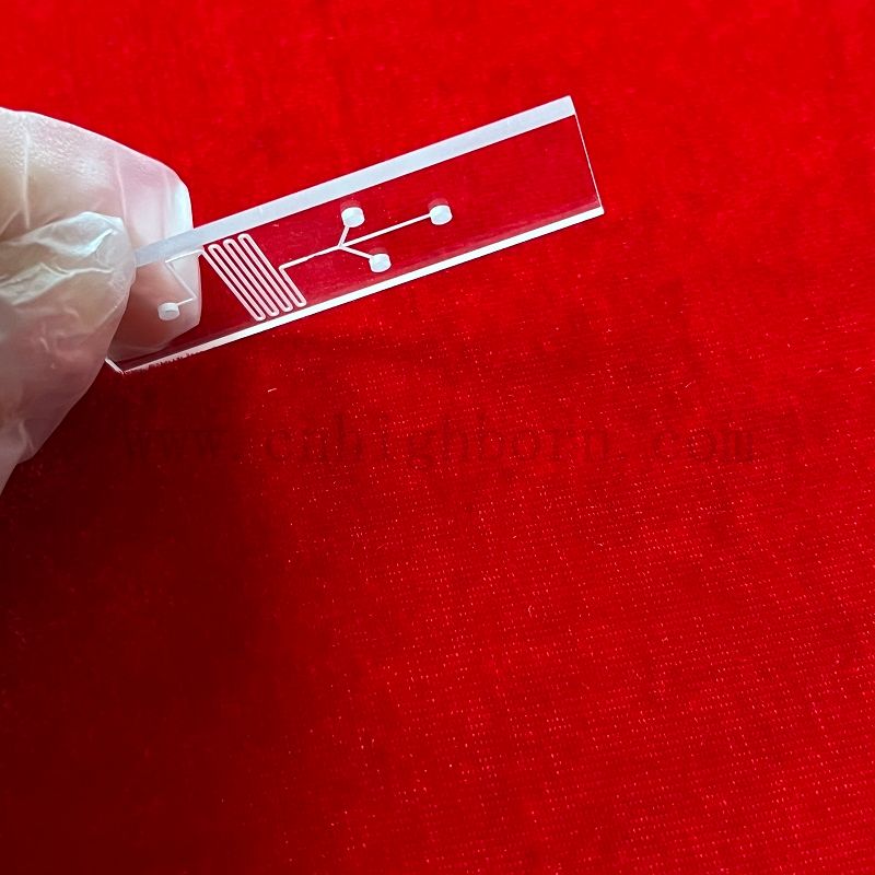 Кварцевая стеклянная микрофлюидный чип для микрореактора Ультрафиолетовой спектрофотометрии обнаружение