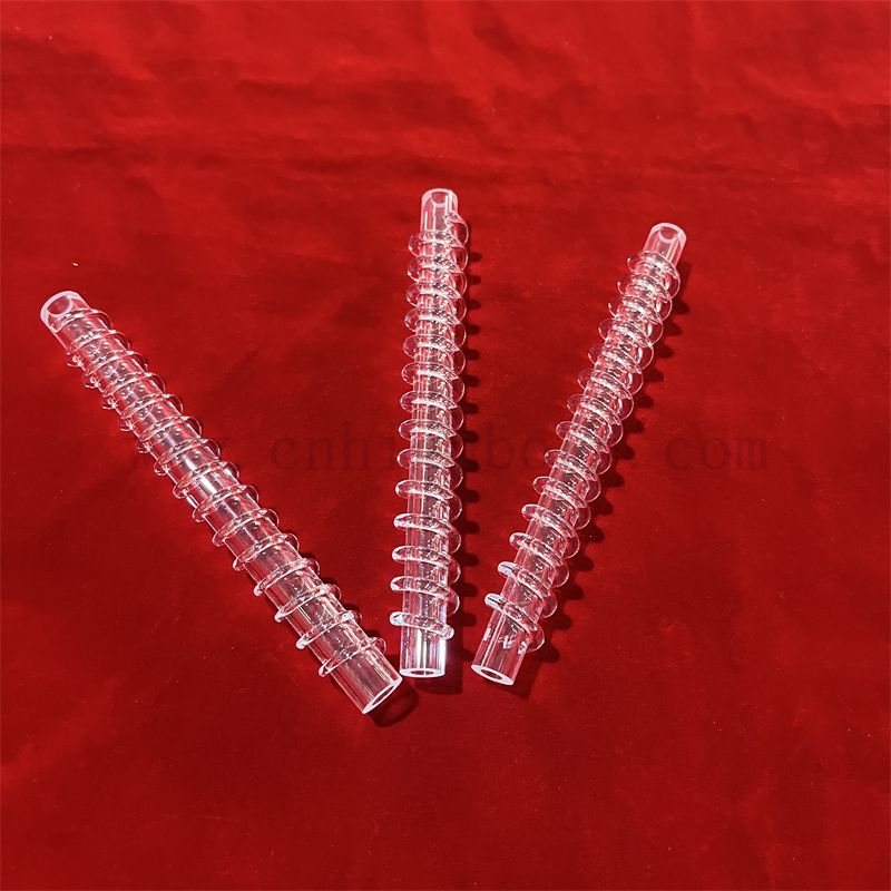 Круглая форма прозрачная плавленое кремнетическое кварцевая стеклянная трубка с индивидуальным стержнем вокруг