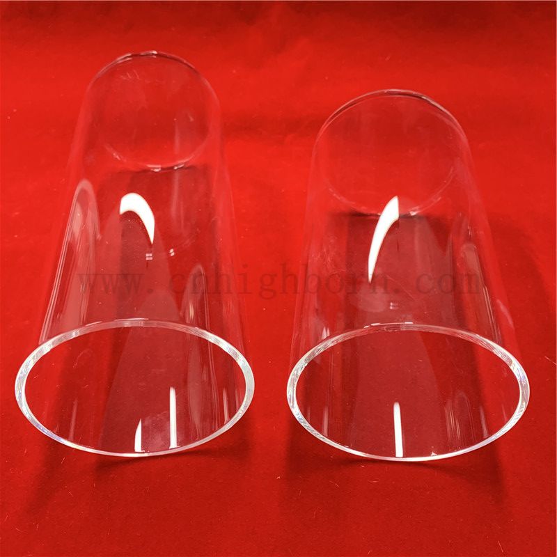 Теплостойкость индивидуальная прозрачная кварцевая стеклянная трубка с плоским дном