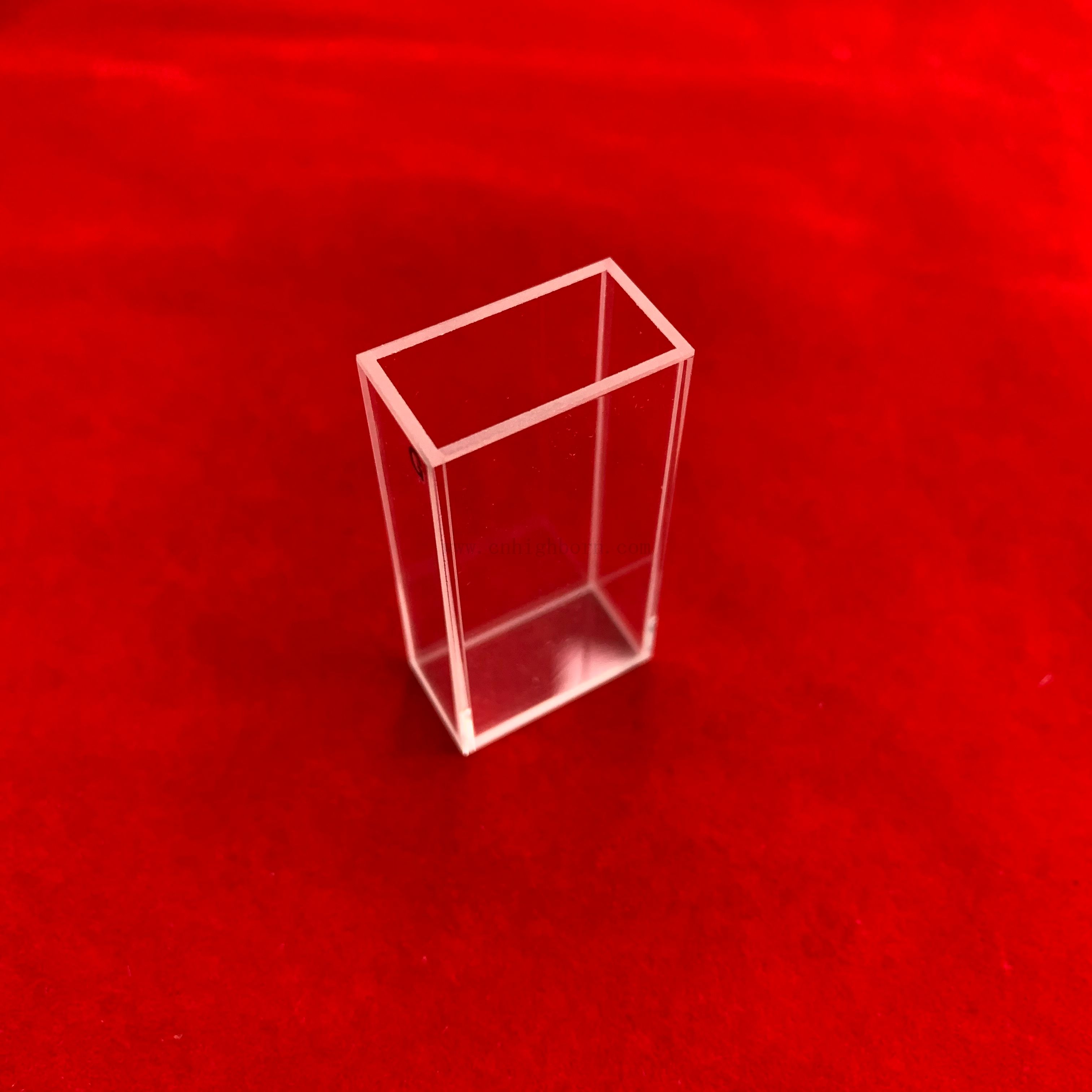 Прозрачная оптическая стеклянная кювета спектрофотометр 7 мл кварцевой стеклянной кюветы Стандартная ячейка флуорометра с крышкой