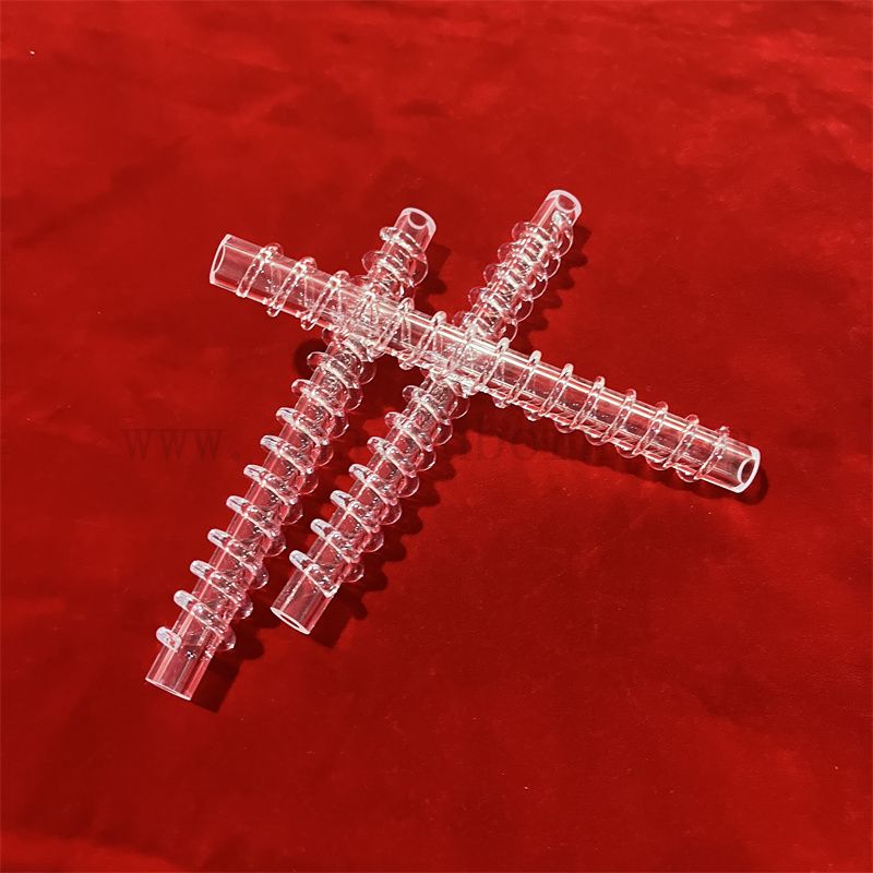 Круглая форма прозрачная плавленое кремнетическое кварцевая стеклянная трубка с индивидуальным стержнем вокруг