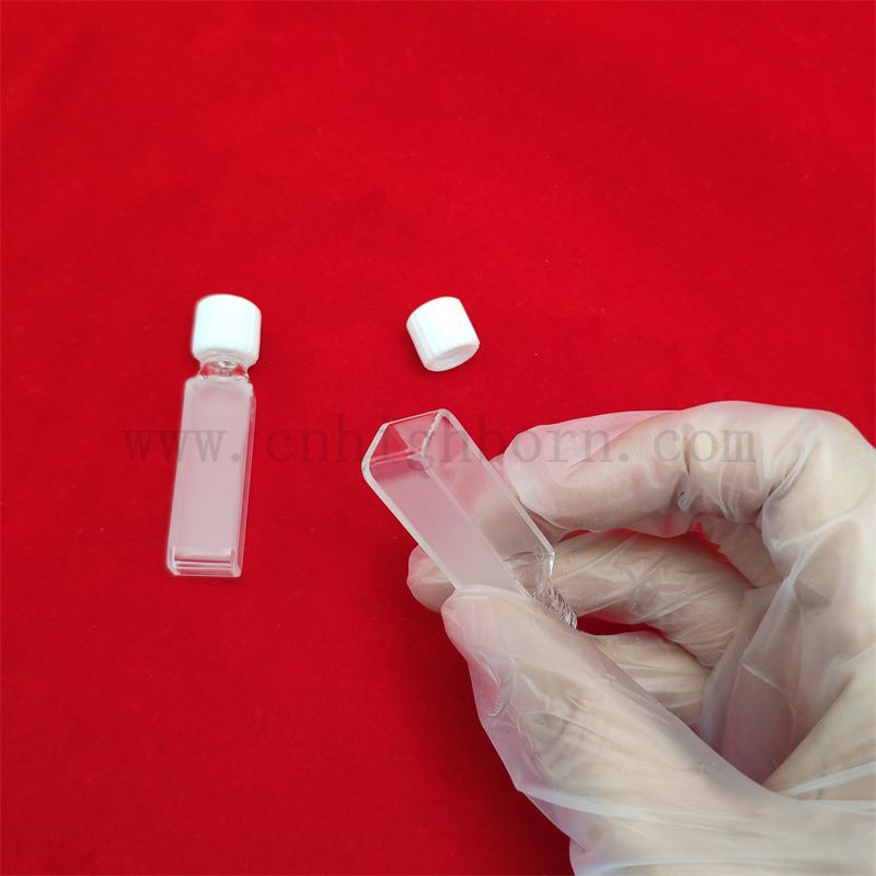 Стандартная прозрачная оптическая стеклянная ячейка 2 Прозрачная квадратная открывающаяся лабораторная стеклянная стеклянная стеклянная кювета