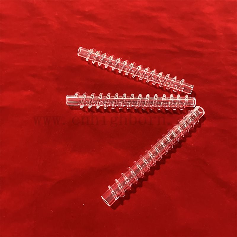 Круглая форма прозрачная плавленое кремнетическое кварцевая стеклянная трубка с индивидуальным стержнем вокруг