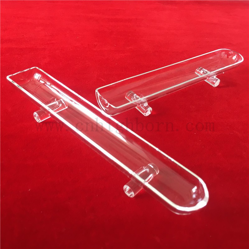 Индивидуальная прозрачная высокотемпературная стеклянная стеклянная лодка с ногами