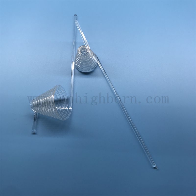 Теплостойкость прозрачная индивидуальная спиральная кварцевая стеклянная труба с силиками