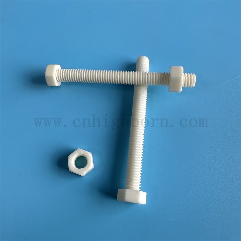 Индивидуальная 95% алюминия Al2O3 Керамическая шестиугольная деталь винтовой болт и набор гайки