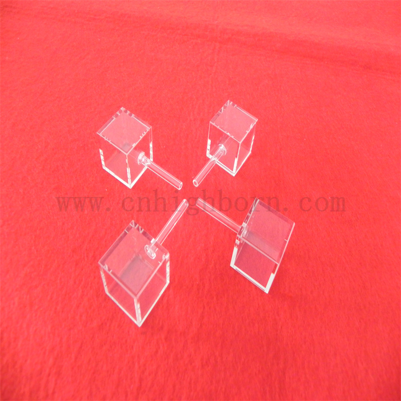 Лабораторные кубические клетки Короткая длина путей с заливкой стеклянные кубические кюветы для химической промышленности