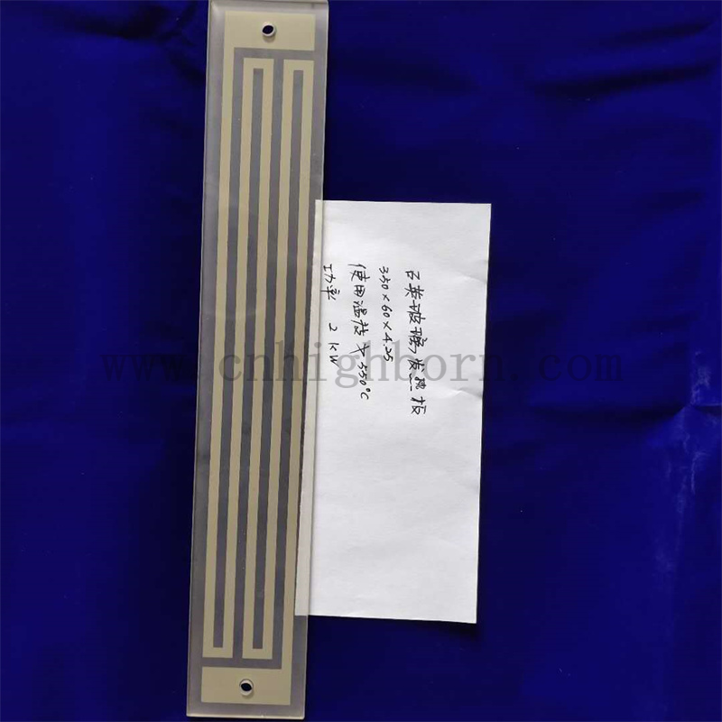 Прямоугольная нагревательная пластина из кварцевого стекла с термостойкостью в дальнем инфракрасном диапазоне