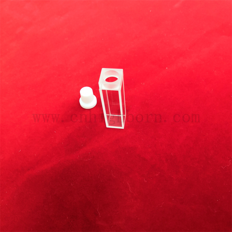 Лабораторное исследование 3,5 мл чистого кварцевого стеклянного ультрафилетового ультрафиолета стандартной флуорометровой ячейки с пробкой