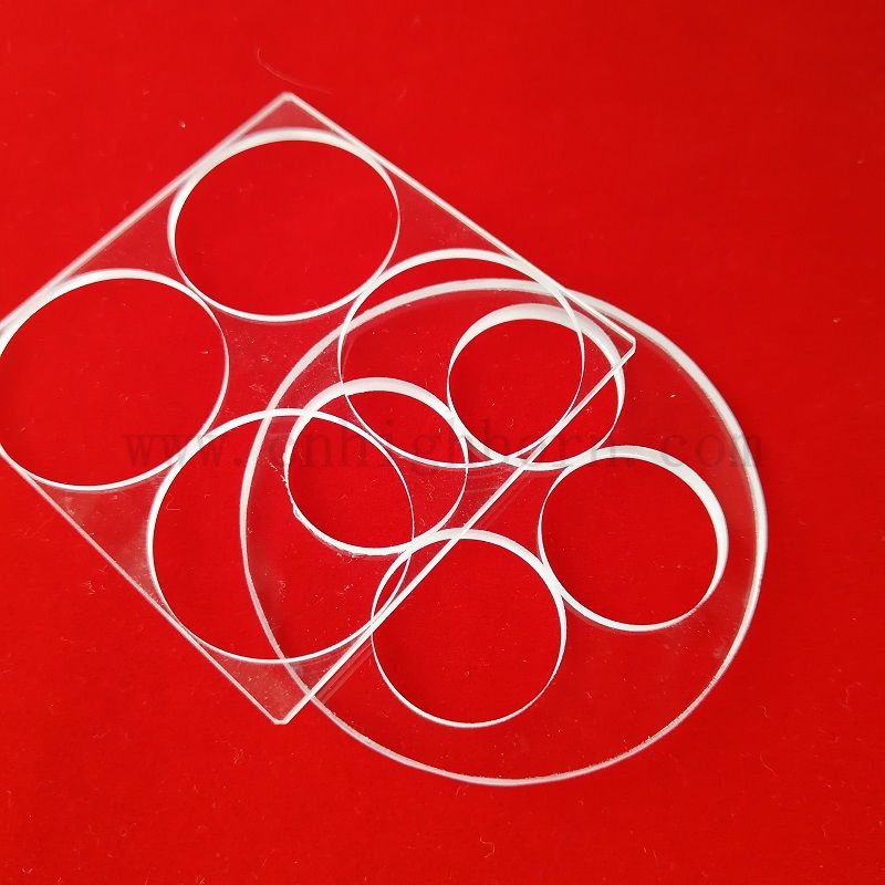 92% прозрачное Quartz Glass UV Fused Plass Plate с лазерными отверстиями