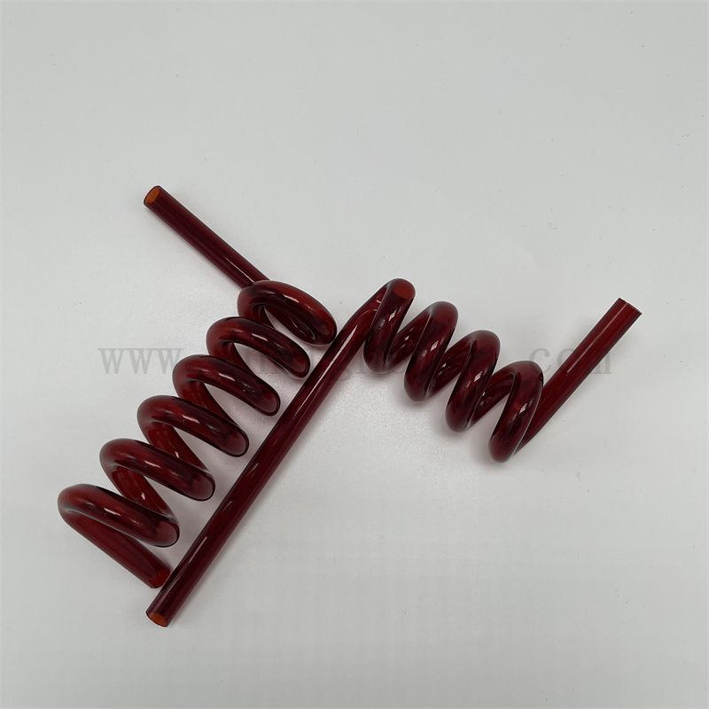 Индивидуальная красная спиральная стеклянная стеклянная трубка из кварцевого крема для кремния