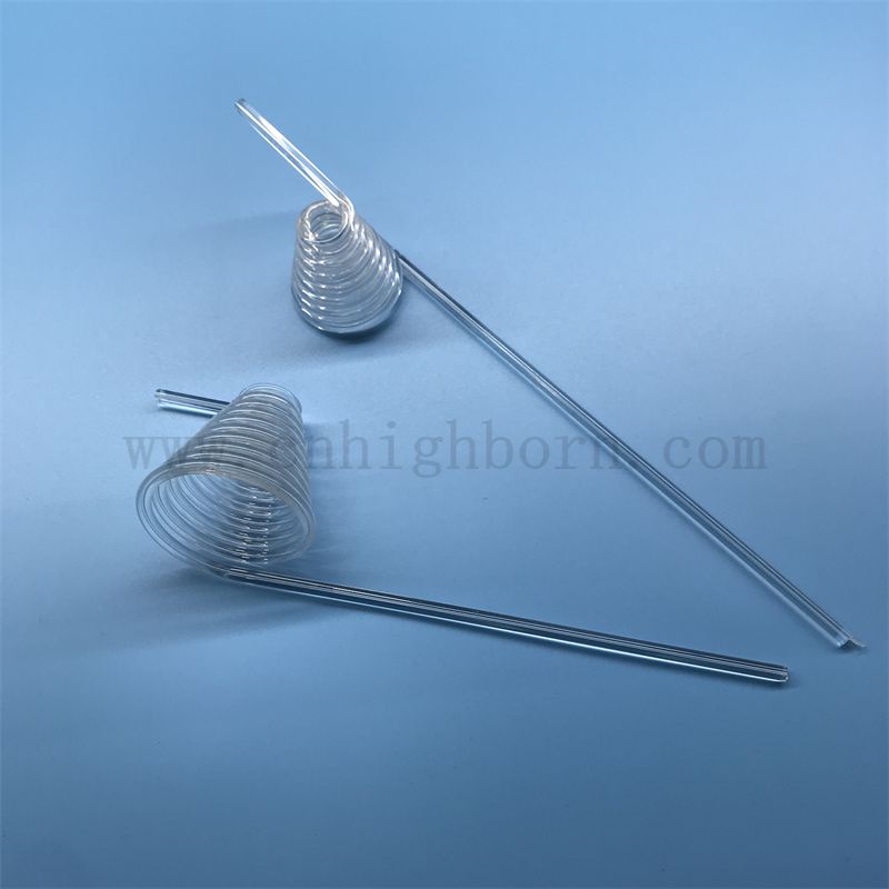 Теплостойкость прозрачная индивидуальная спиральная кварцевая стеклянная труба с силиками