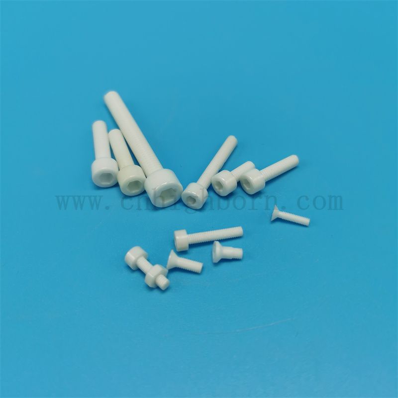 Индивидуальные 95% 99% Al2O3 Керамические винты с алюминиями Al2O3 с гайками