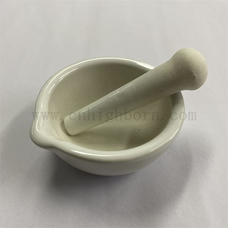 Фарфоровый раствор и пестик для школьной лабораторной миски с заливным носоном