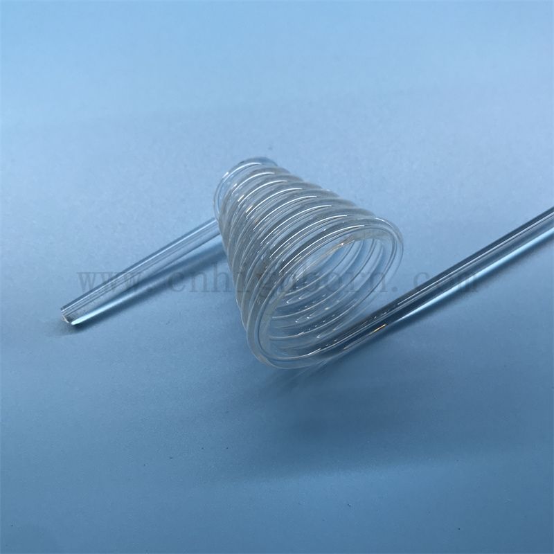 Теплостойкость прозрачная индивидуальная спиральная кварцевая стеклянная труба с силиками