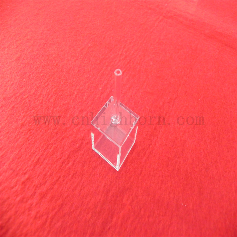 Лабораторные кубические клетки Короткая длина путей с заливкой стеклянные кубические кюветы для химической промышленности