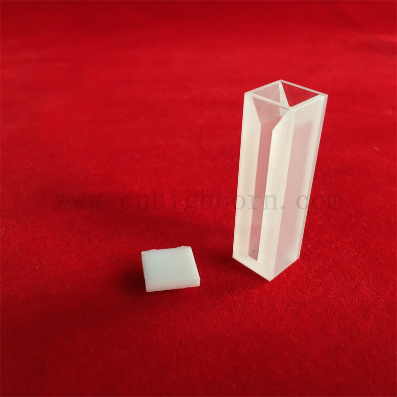 Лабораторные расходные материалы Стандартный Q254 Кварцевая стеклянная кювета микроэлемент с матовыми стенами и крышкой