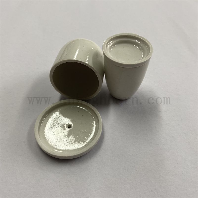 Лабораторный глазированный фарфоровой фарфоровой тиран для химического анализа керамический горшок с крышкой