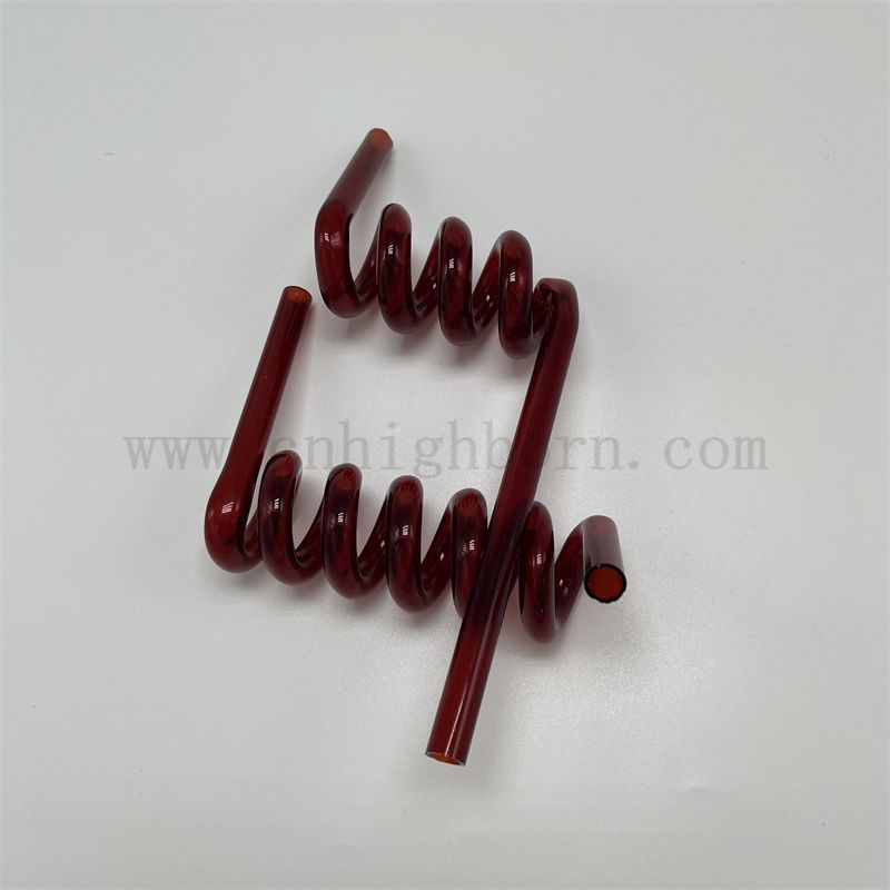 Индивидуальная красная спиральная стеклянная стеклянная трубка из кварцевого крема для кремния