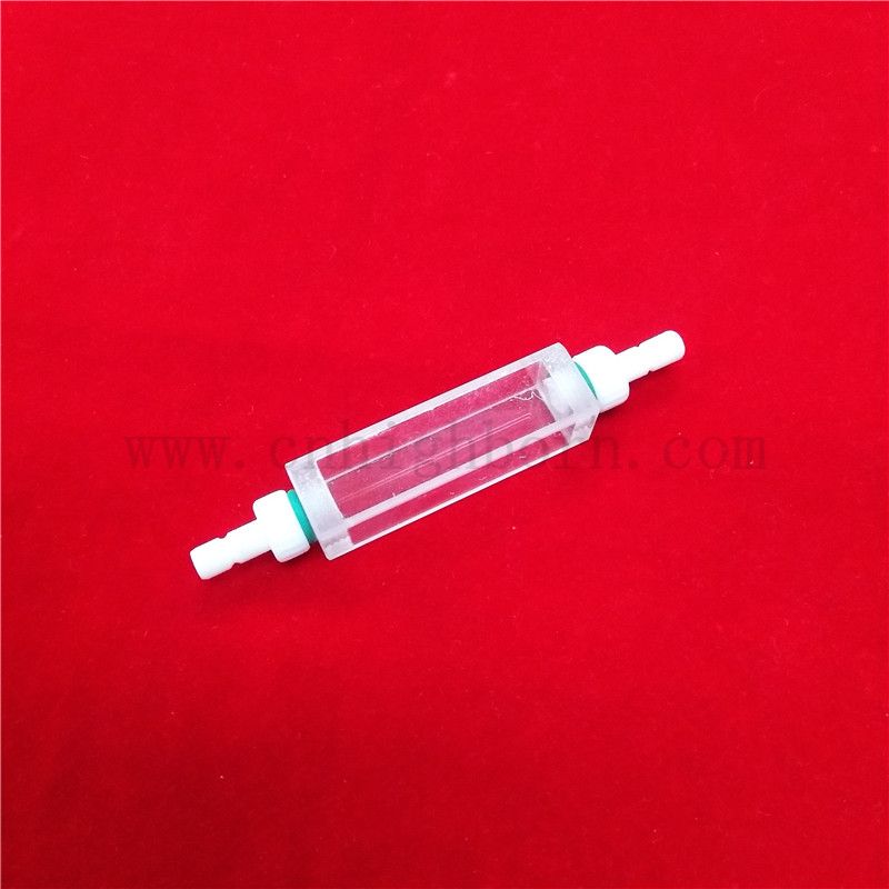Лабораторное исследование прозрачное Quartz Glass Crivette Precision Flowt Cell для окружающей среды с соединительной трубой
