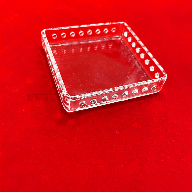 Индивидуальная прозрачная квадратная форма кварцевая стеклянная чашка Петри