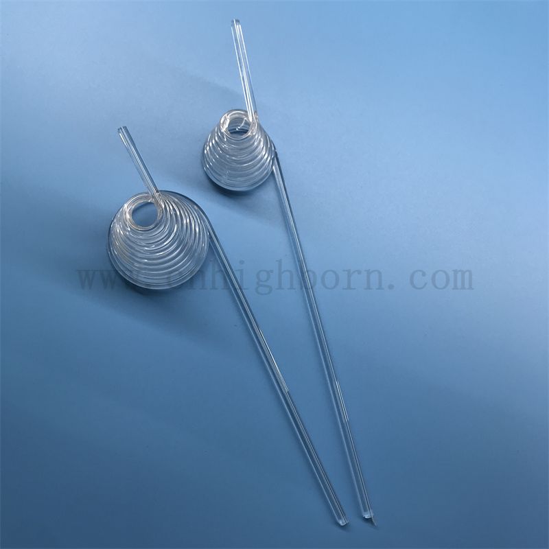 Теплостойкость прозрачная индивидуальная спиральная кварцевая стеклянная труба с силиками