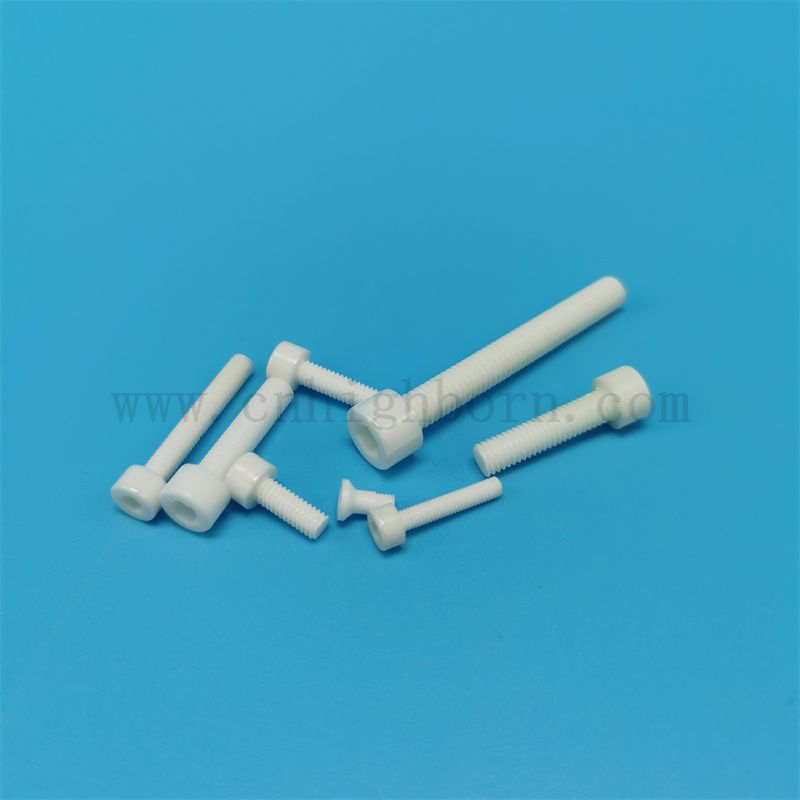 Индивидуальные 95% 99% Al2O3 Керамические винты с алюминиями Al2O3 с гайками