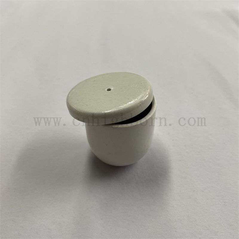 Лабораторный глазированный фарфоровой фарфоровой тиран для химического анализа керамический горшок с крышкой