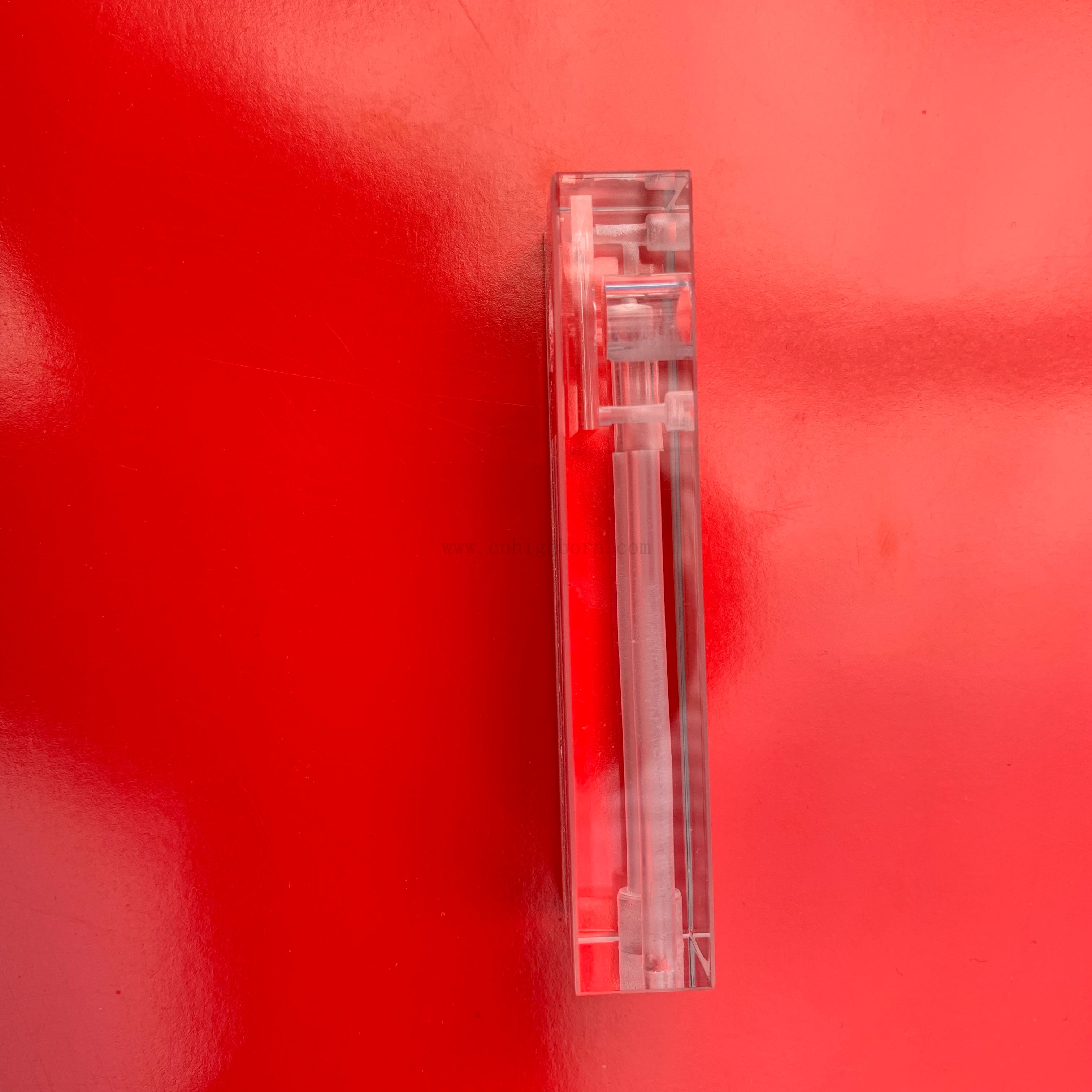 Лабораторная микрорежна микрорежна прозрачная Quartz Стеклянная кювета по течению через колориметр