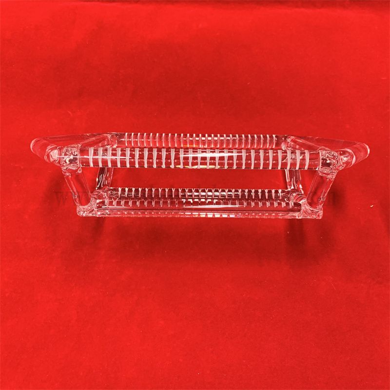  Лабораторное исследование прозрачное кварцевое прибор Прозрачный стойчный квадратный цилиндр полупроводниковой вставка складываемой Quartz Стеклянная лодка.