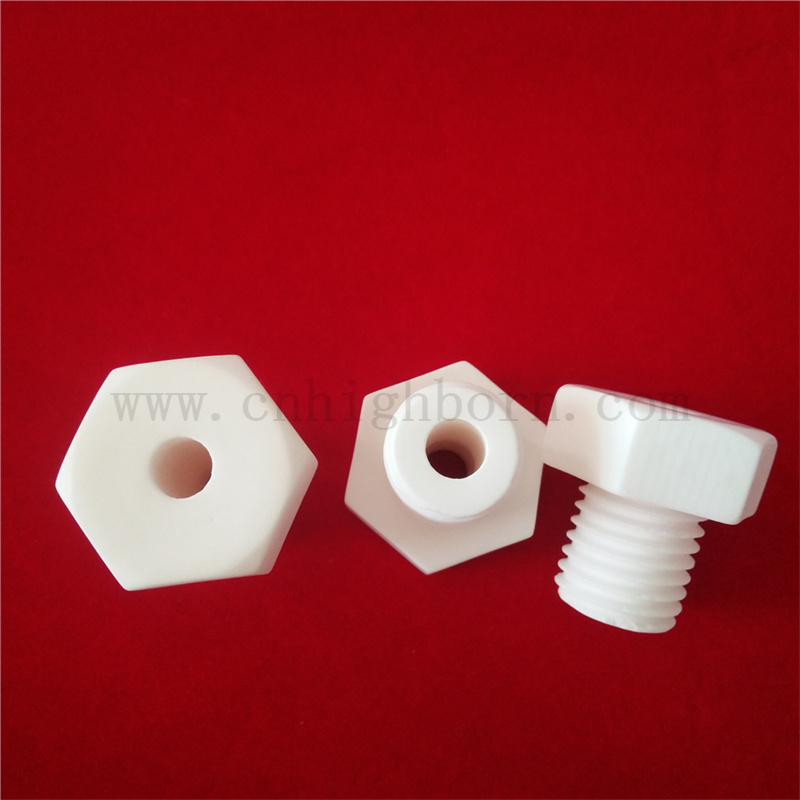 Аксимический керамический винт индивидуально M6 M8 95 AL2O3 Изоляционная шестиугольная гайка