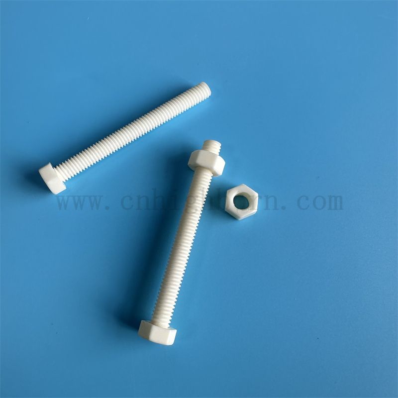 Индивидуальная 95% алюминия Al2O3 Керамическая шестиугольная деталь винтовой болт и набор гайки