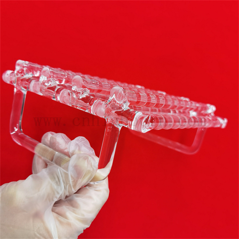  Лабораторное исследование кварцевое прибор прозрачный кварцевый стеклянный контейнер прозрачный кварцевый нагреватель -носитель с ручкой для полукомпьерта