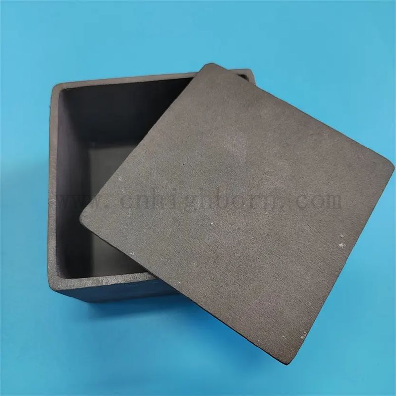 Керамическая часть с высокой температурой, устойчивая к силиконному карбиде, квадратная квадратная часть SSIC SSIC с крышкой