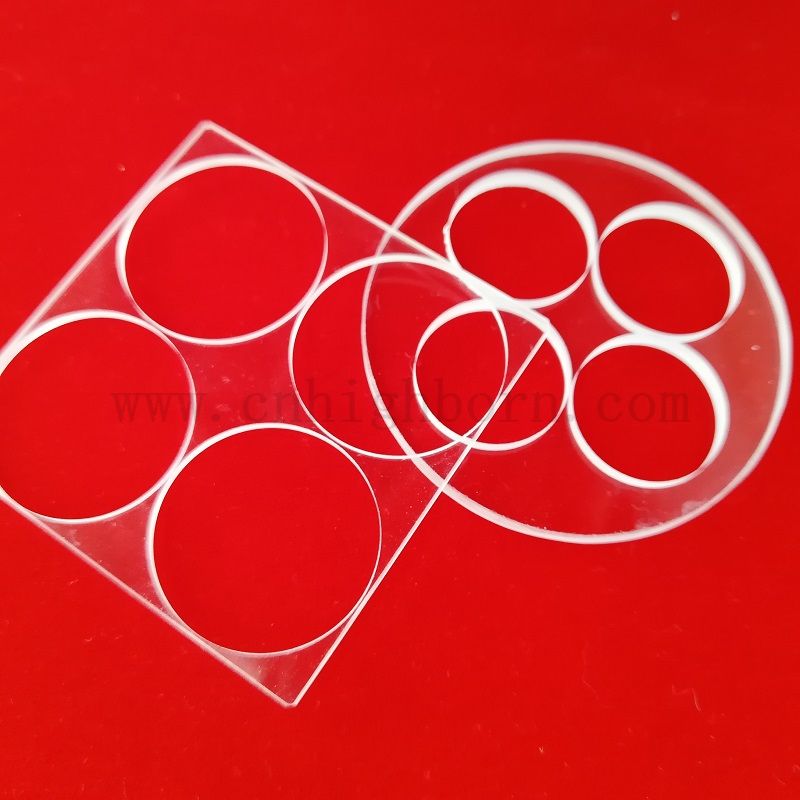 92% прозрачное Quartz Glass UV Fused Plass Plate с лазерными отверстиями
