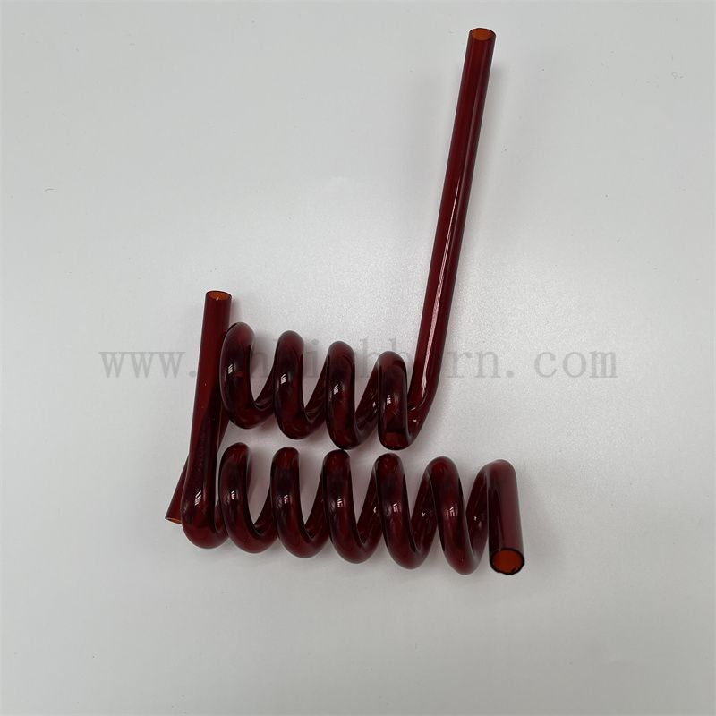 Индивидуальная красная спиральная стеклянная стеклянная трубка из кварцевого крема для кремния