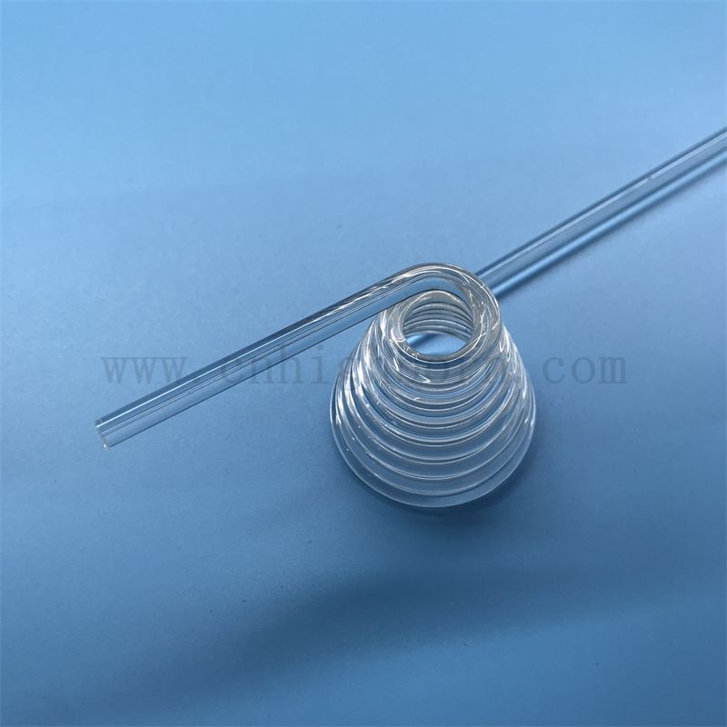 Теплостойкость прозрачная индивидуальная спиральная кварцевая стеклянная труба с силиками