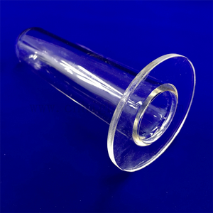Индивидуальная прозрачная кварцевая фланцевая трубка с круглым дном и прозрачным кварцевым стеклом