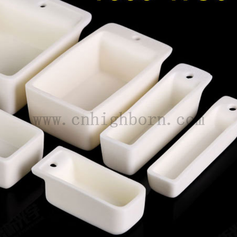 Прямоугольная керамическая лодка Corundum Al2O3 с отверстием глиноземной горшки для лабораторных научных исследований