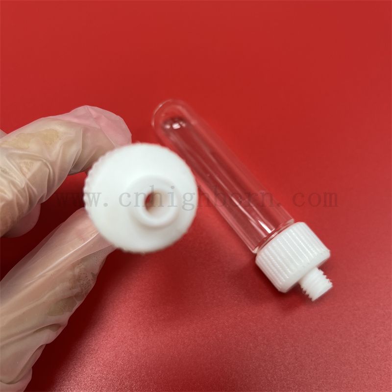 Индивидуальная прозрачная пробирка для кварцевого стекла с закрученной крышкой