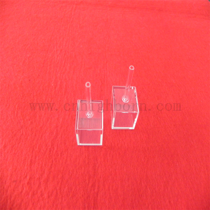 Лабораторные кубические клетки Короткая длина путей с заливкой стеклянные кубические кюветы для химической промышленности