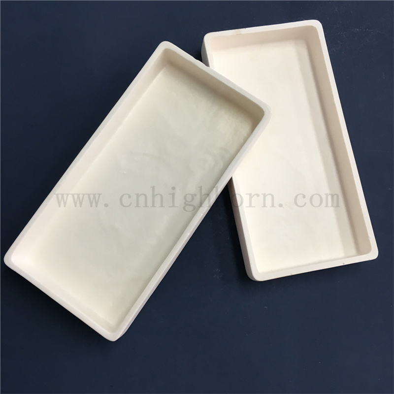 Актериал с расплавленным металлическим металлом индивидуален 99 AL2O3 Керамический прямоугольный поднос